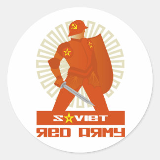 Sticker Rond Guerrier de l'Armée rouge soviétique