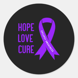 Sticker Rond Guerrier de l'épilepsie - Purple Epilepsie sensibi