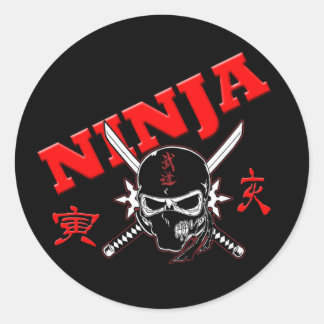 Sticker Rond Guerrier de Ninja