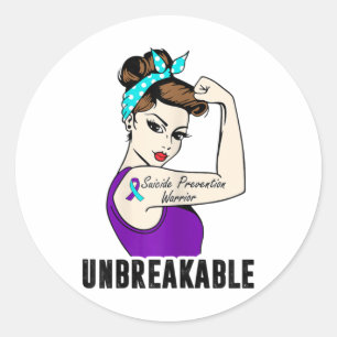Sticker Rond Guerrier de prévention du suicide Incassable Parfa