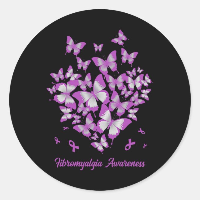 Sticker Rond Guerrier de sensibilisation à la fibromyalgie du r (Devant)