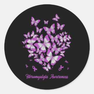 Sticker Rond Guerrier de sensibilisation à la fibromyalgie du r