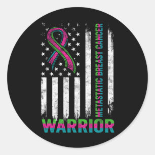 Sticker Rond Guerrier de sensibilisation au cancer du sein méta