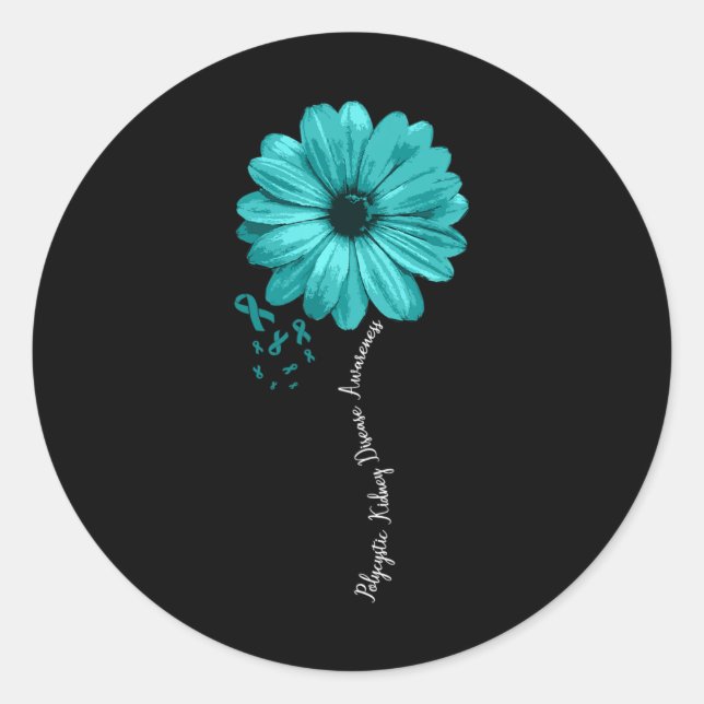 Sticker Rond Guerrier de sensibilisation aux maladies du rein J (Devant)