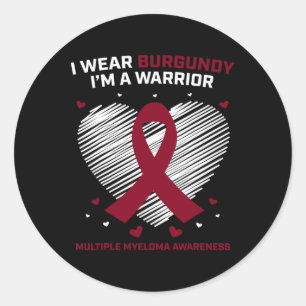Sticker Rond Guerrier du cancer du sang, sensibilisation au myé