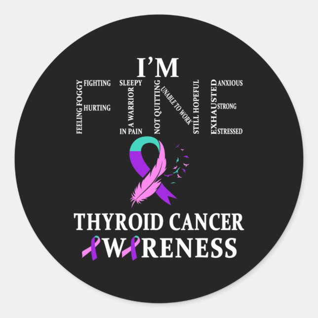 Sticker Rond Guerrier du cancer Je vais bien (Devant)