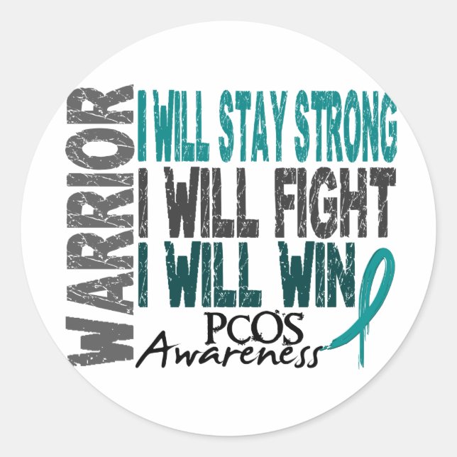 Sticker Rond Guerrier du PCOS (Devant)