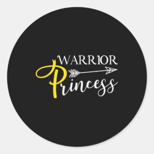 Sticker Rond Guerrier Princesse Infantile Cancer Sensibilisatio