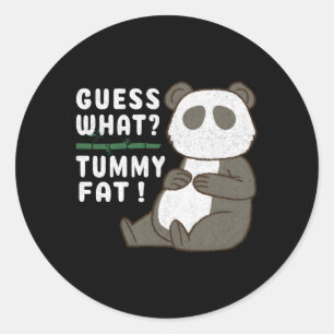 Sticker Rond Guess W Tummy Fat Chubby Panda Canne à sucre