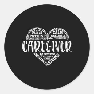 Sticker Rond Guide de soins, conception du coeur du fournisseur