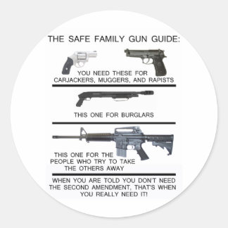 STICKER ROND GUIDE SUR LES ARMES À FAMILLE SÉCURITAIRES