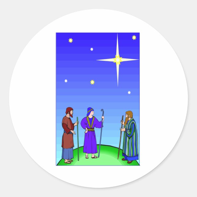 Sticker Rond Guides des étoiles Hommes sages (Devant)