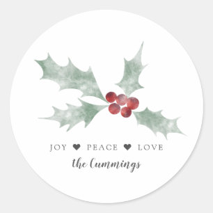 Sticker Rond Guimauve Joie Paix Amour Noël