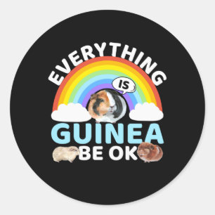 Sticker Rond Guinée Pig - Guinée Soyez OK, Encouragement