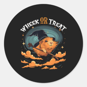 Sticker Rond Guinéen Cochon Halloween Wheek Ou Treat Funny Cavy