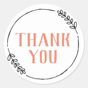 Sticker Rond Guirlande de griffonnage de Merci