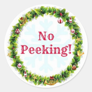 Sticker Rond Guirlande de Noël aucun jeter un coup d'oeil