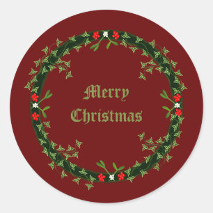 Sticker Rond Guirlande de Noël gothique personnalisée