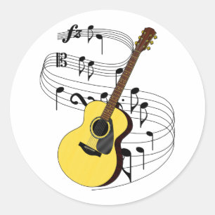Sticker Rond Guitare