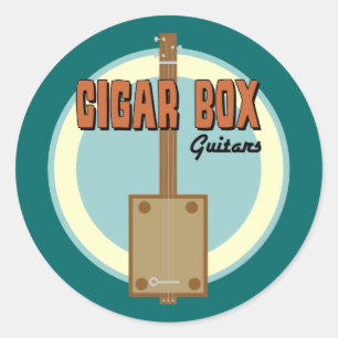 Sticker Rond Guitare de boîte à cigares