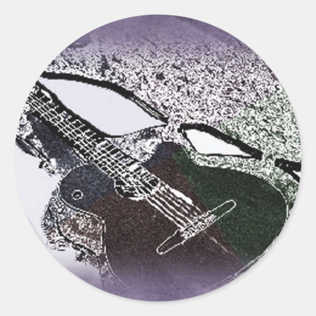 Sticker Rond Guitare de jazz lisse (Devant)