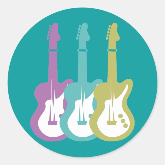 Sticker Rond guitare électrique (Devant)
