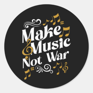 Sticker Rond Guitare Et Drummer Jazz Band Faire De La Musique P