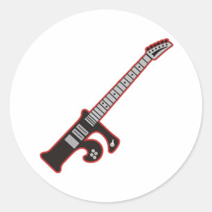 Sticker Rond Guitare F