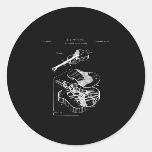 Sticker Rond Guitare Lover   Martin Guitare Brevet