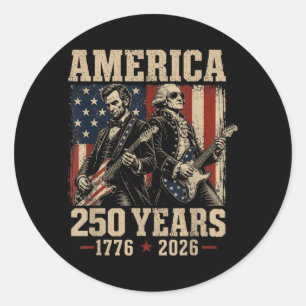 Sticker Rond Guitare Père Fondateur Abe Lincoln 250e