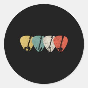 Sticker Rond Guitariste
