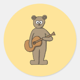 Sticker Rond Guitariste.