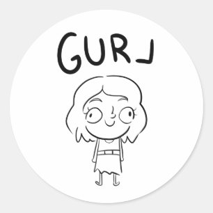 Sticker Rond Gurl