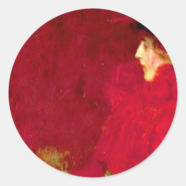 Sticker Rond Gustav Klimt - Femme Dans Un Fauteuil (Devant)