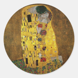 Sticker Rond Gustav Klimt Le Baiser
