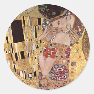Sticker Rond Gustav Klimt ~ Le baiser