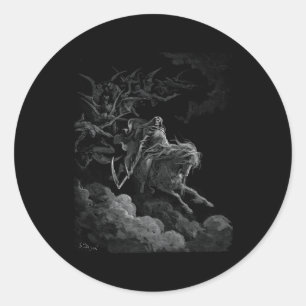 Sticker Rond Gustave Dore Mort Sur Le Cheval Pâle