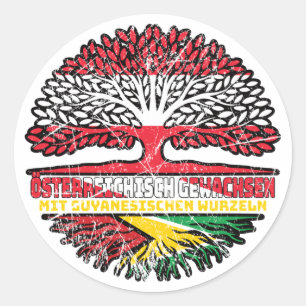 Sticker Rond Guyana Österreichisch Österreich Baum