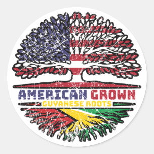 Sticker Rond Guyane Guyane États-Unis États-Unis Arbre