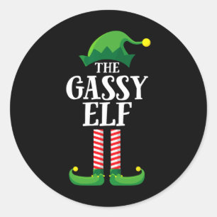 Sticker Rond Gy Elf Matching Famille Groupe Noël