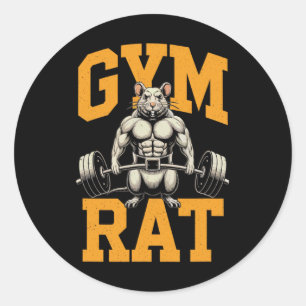 Sticker Rond Gym Rat Signification Gym Rat Costume Poids Liftin