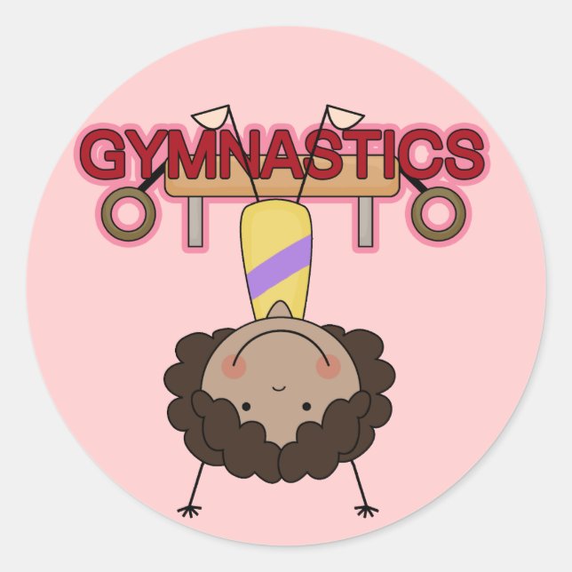 Sticker Rond GYMNASTICS - Poignées Africaines-Américaines (Devant)