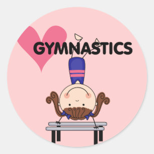 Sticker Rond GYMNASTIQUE - appuis renversés de fille de brune