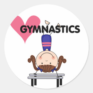 Sticker Rond GYMNASTIQUE - appuis renversés de fille de brune