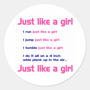 Sticker Rond Gymnastique comme une fille