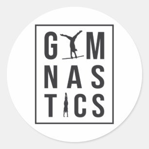 Sticker Rond Gymnastique Gymnaste Unven Bars Hopper Acrobat Mat