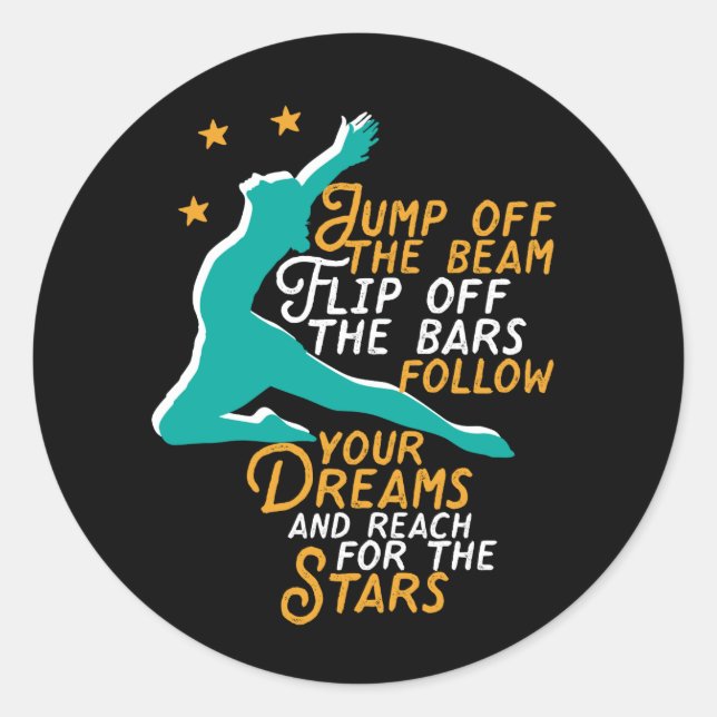 Sticker Rond Gymnastique Inspirationnelle Sport Citation Gymnas (Devant)
