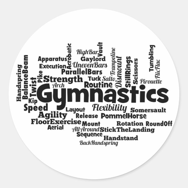 Sticker Rond Gymnastique Mot Cloud (Devant)