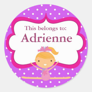Sticker Rond Gymnastique pourpre de point de nouveau aux