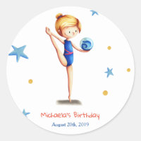 Gymnastique rythmique bleu et blanc anniversaire